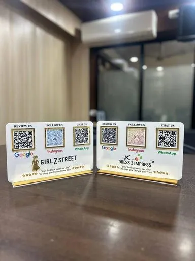 Acrylic 2D QR Table Plate — Name Plates by Universal Enterprises